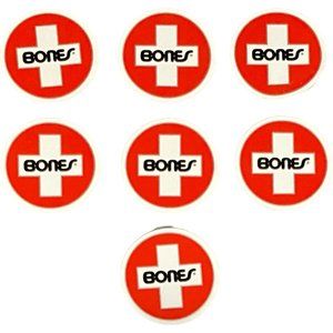 BONES Bearings Logo Circle Red Small - Pack of [7] - Skateboard Stickers